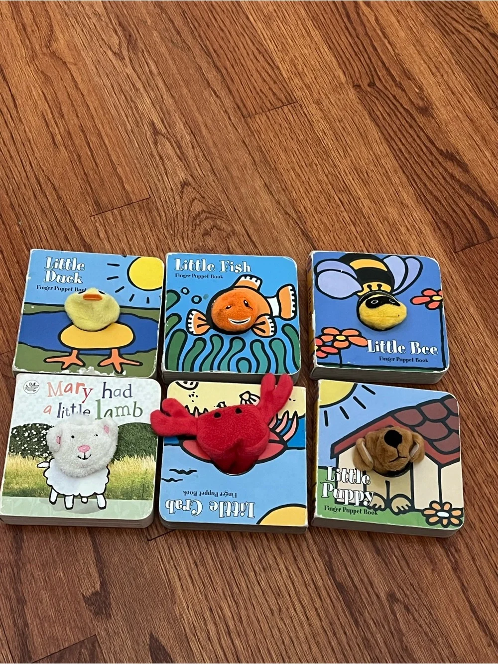 Lot of 6 Finger Puppet Board Books Little Duck LIttle Dog LIttle Crab +